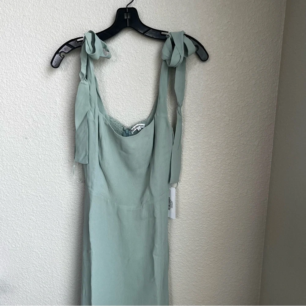 NWT Reformation Celadon Green Westerly Tie Strap Maxi Dress Size 6 - Picture 8 of 13